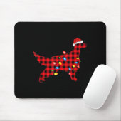 Red Buffalo Plaid Santa Irish Setter Dog Christmas Muismat (Met muis)