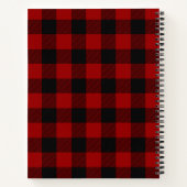 Red Buffalo Plaid Schetsboek gepersonaliseerd Notitieboek (Achterkant)