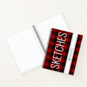 Red Buffalo Plaid Schetsboek gepersonaliseerd Notitieboek (Binnen)