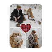 Red Buffalo Plaid Sneeuwfoto Vakantie Magneet (Verticaal)
