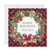 Red Buffalo Plaid Sterren Holly Berries Business