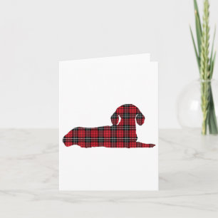 Red Buffalo Plaid Teckel Hond Kersthonden Kaart
