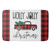 Red Buffalo Plaid  Truck Christmas Badmat (Voorkant)