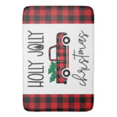 Red Buffalo Plaid Truck Christmas Badmat (Voorkant Verticaal)