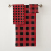 Red Buffalo Plaid Vakantie Badhanddoek Bad Handdoek (Insitu)