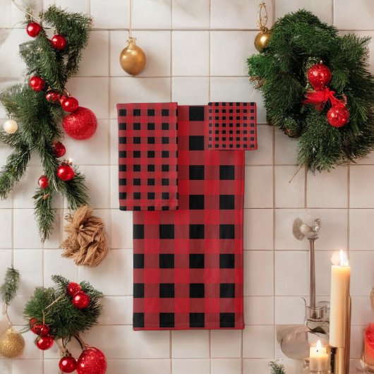 Red Buffalo Plaid Vakantie Badhanddoek Bad Handdoek