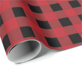 Red Buffalo Plaid Vakantie Kerstmis inpakpapier (Rol Hoek)