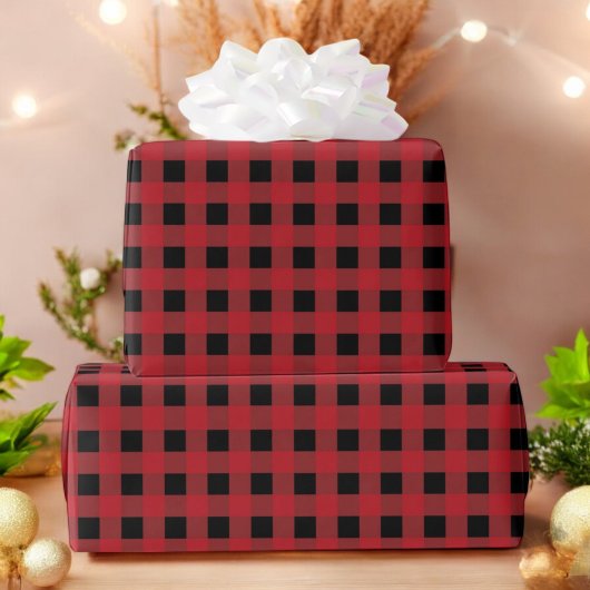 Red Buffalo Plaid Vakantie Kerstmis inpakpapier