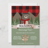 Red Buffalo Plaid Winter Beer Verjaardag Kaart (Voorkant)