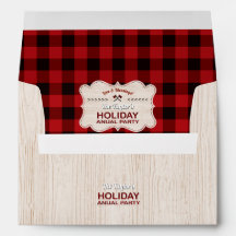 Red Buffalo Plaid Wood Vakantiefeest