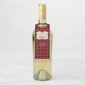 Red Buffalo Plaid Wood Vakantiefeest Flessenhanger (Op fles)
