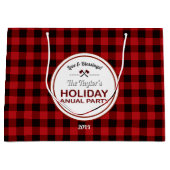 Red Buffalo Plaid Wood Vakantiefeest Groot Cadeauzakje (Voorkant)