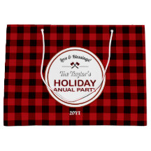 Red Buffalo Plaid Wood Vakantiefeest