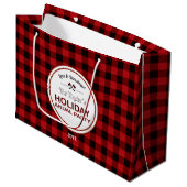 Red Buffalo Plaid Wood Vakantiefeest Groot Cadeauzakje (Voorkant Gekanteld)