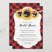 Red Buffalo Plaid Zonnebloem Vrijgezellenfeest Kaart (Voorkant / Achterkant)