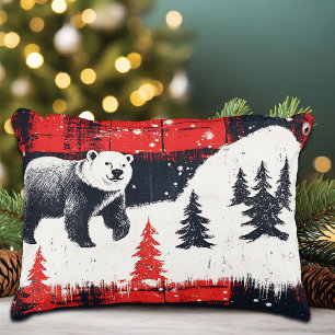Red Buffalo Plaids Polar Beer Accent Kussen
