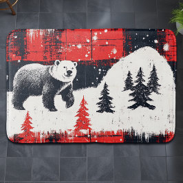 Red Buffalo Plaids Polar Beer Badmat