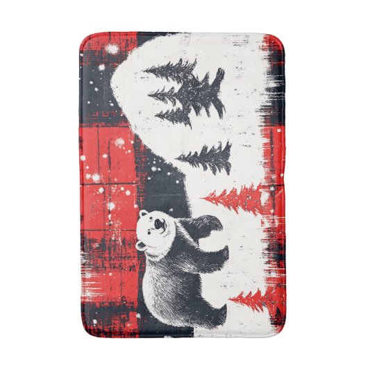 Red Buffalo Plaids Polar Beer Badmat (Voorkant Verticaal)