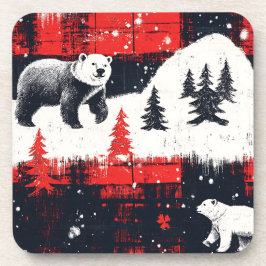 Red Buffalo Plaids Polar Beer Bier Onderzetter
