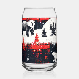 Red Buffalo Plaids Polar Beer Blikvorm Glas