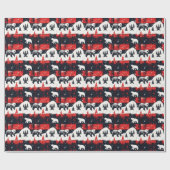 Red Buffalo Plaids Polar Beer Cadeaupapier (Vlak)