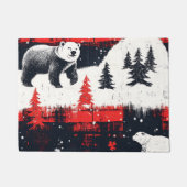 Red Buffalo Plaids Polar Beer Deurmat (Voorkant)