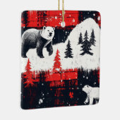 Red Buffalo Plaids Polar Beer Keramisch Ornament (Rechts)