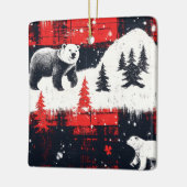 Red Buffalo Plaids Polar Beer Keramisch Ornament (Links)