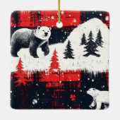Red Buffalo Plaids Polar Beer Keramisch Ornament (Achterkant)