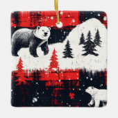 Red Buffalo Plaids Polar Beer Keramisch Ornament (Voorkant)