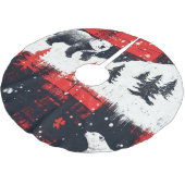 Red Buffalo Plaids Polar Beer Kerstboom Rok (Gekanteld)