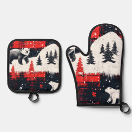 Red Buffalo Plaids Polar Beer Ovenwant & Pannenlap Set