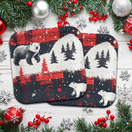 Red Buffalo Plaids Polar Beer Papieren Bordje