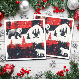 Red Buffalo Plaids Polar Beer Servet