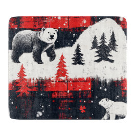 Red Buffalo Plaids Polar Beer Snijplank