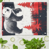 Red Buffalo Plaids Polar Beer Theedoek (Gevouwen)