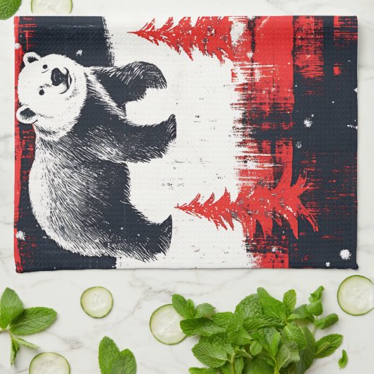 Red Buffalo Plaids Polar Beer Theedoek (Gevouwen)