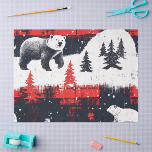 Red Buffalo Plaids Polar Beer Tissuepapier (Craft)