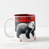 Red Buffalo Plaids Polar Beer Tweekleurige Koffiemok (Links)