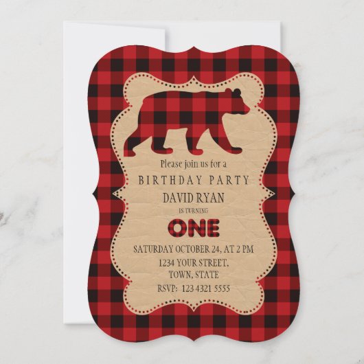 Red Buffalo Play Birthday ONE Custom Kaart (Achterkant)