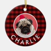 Red Buffalo Play Dog Foto Keramisch Ornament (Voorkant)