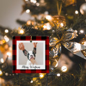 Red Buffalo Play Dog Foto | Merry Woofmas Keramisch Ornament
