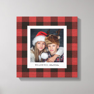 Red Buffalo Play Foto voor oma Canvas Afdruk