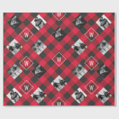Red Buffalo Play | Kerst van monogram en foto's Cadeaupapier (Vlak)