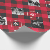 Red Buffalo Play | Kerst van monogram en foto's Cadeaupapier (Hoek)