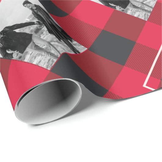 Red Buffalo Play | Kerst van monogram en foto's Cadeaupapier (Rol Hoek)