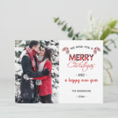 Red Buffalo Play | Moderne kerstfoto Feestdagenkaart (Staand voorkant)