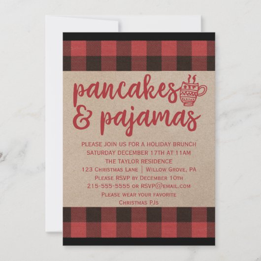 Red Buffalo Play Pancakes en Pajamas Party Kaart (Voorkant)
