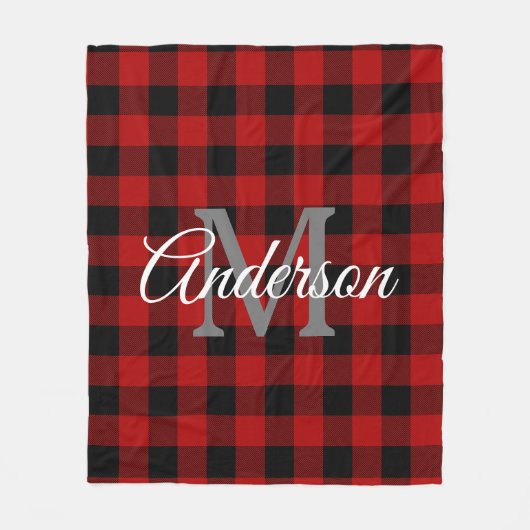 Red Buffalo Play | Persoonlijk Initiaal | Cadeau Fleece Deken (Voorkant)
