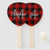 Red Buffalo Play | Persoonlijk Initiaal | Cadeau Handwaaier (Voorkant en achterkant)